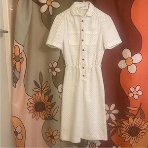 Leslie Fay Polka Dot textured Dress